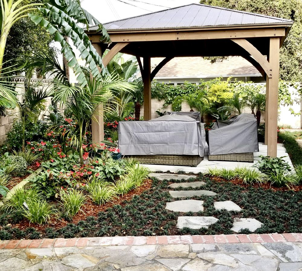 Patio Cover With Outdoor Sitting Space Surrounded With A for proportions 1000 X 898