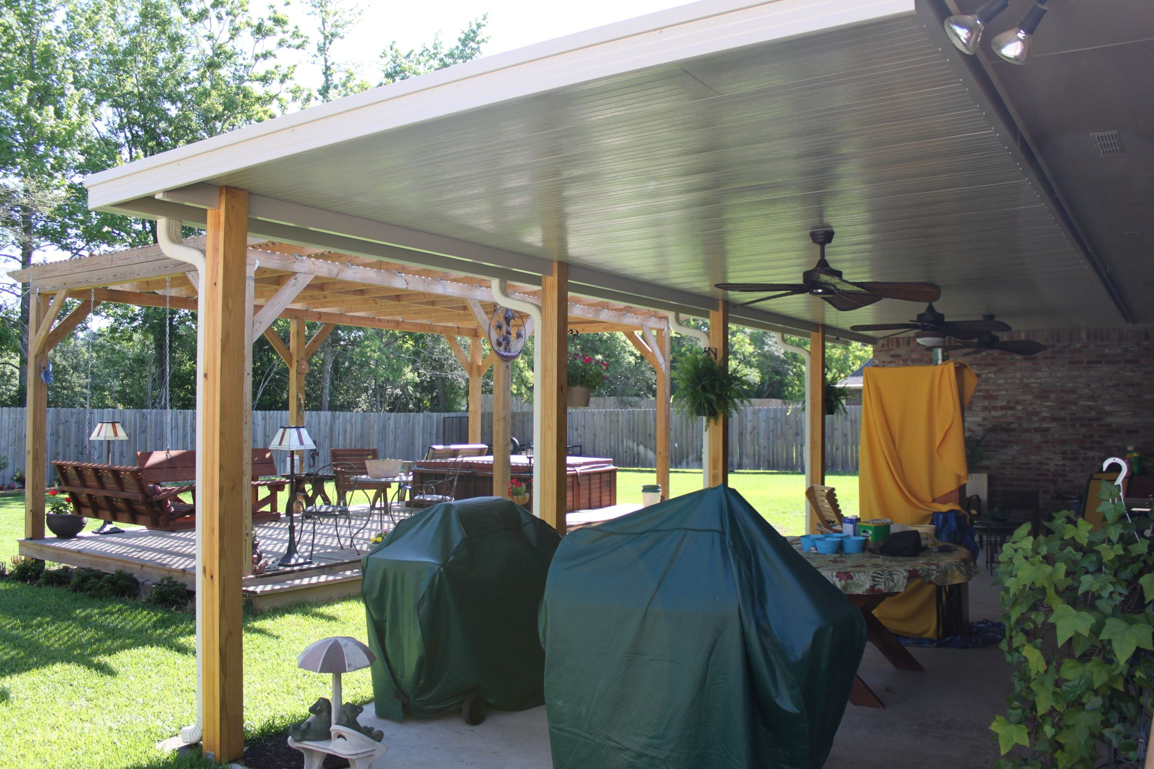 Patio Cover With Wooden Posts Diy Patio Patio Wood Patio inside sizing 2304 X 1536