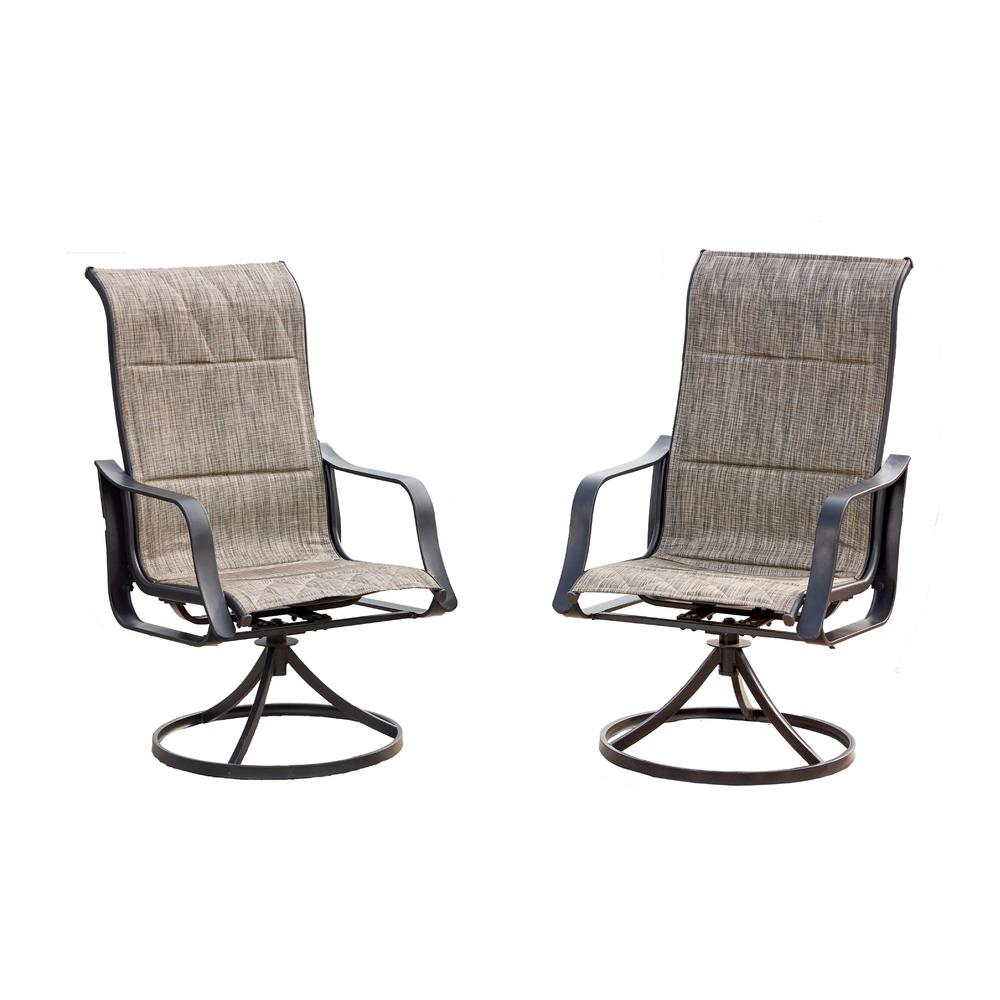 Patio Festival Swivel Padded Sling Outdoor Dining Chair In Gray 2 Pack within sizing 1000 X 1000