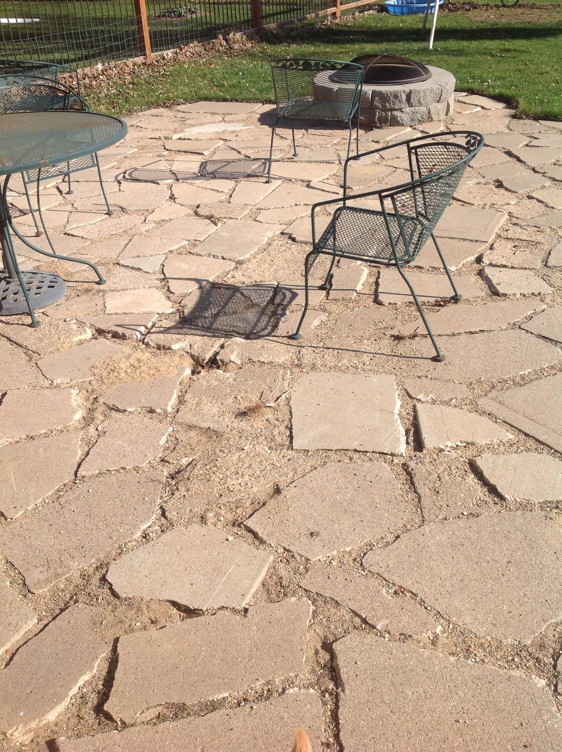 Patio Made With Broken Concrete Slabs Filled With Sand regarding proportions 1936 X 2592
