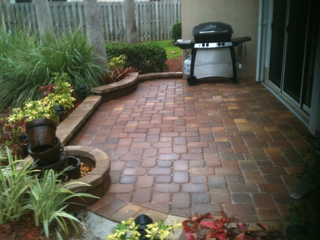 Paver Patio In A Small Space Brick Bordered Planting Areas throughout proportions 1024 X 768