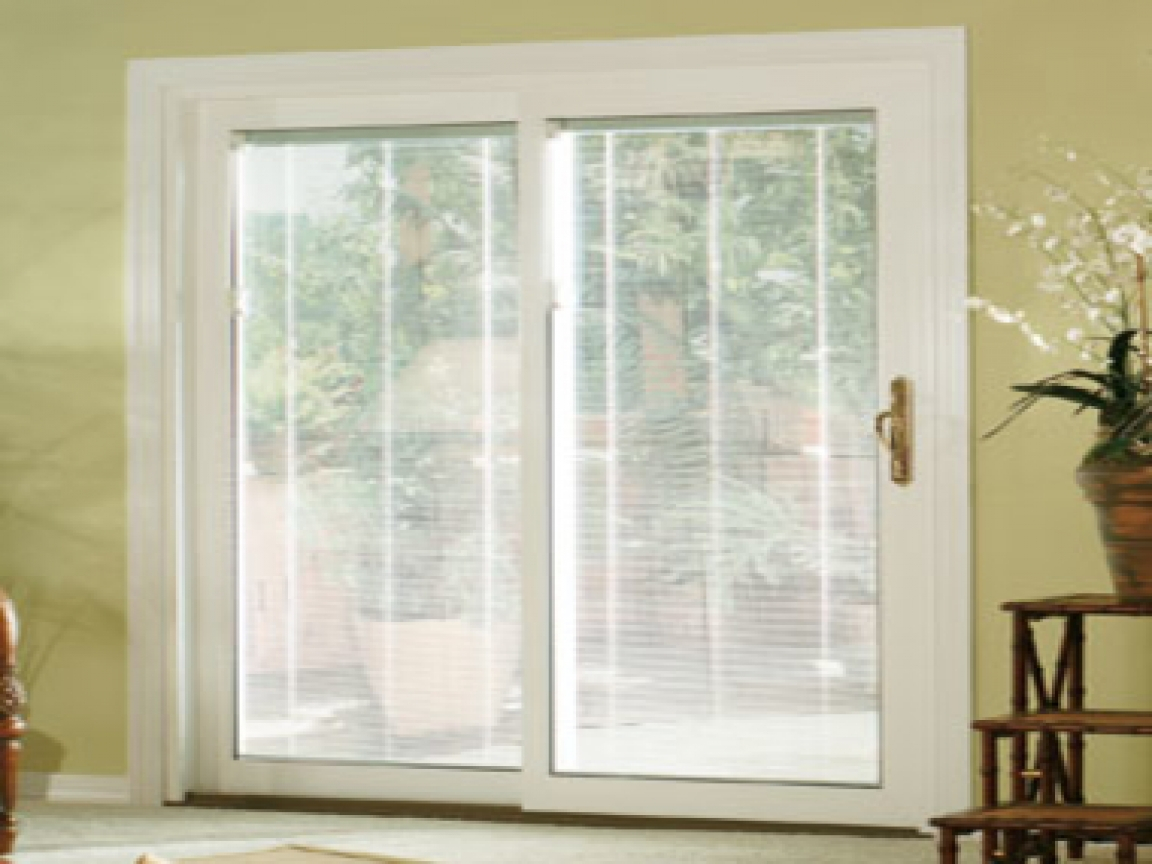 Pella Sliding Patio Doors Glass With Blinds Inside Interior intended for measurements 1152 X 864