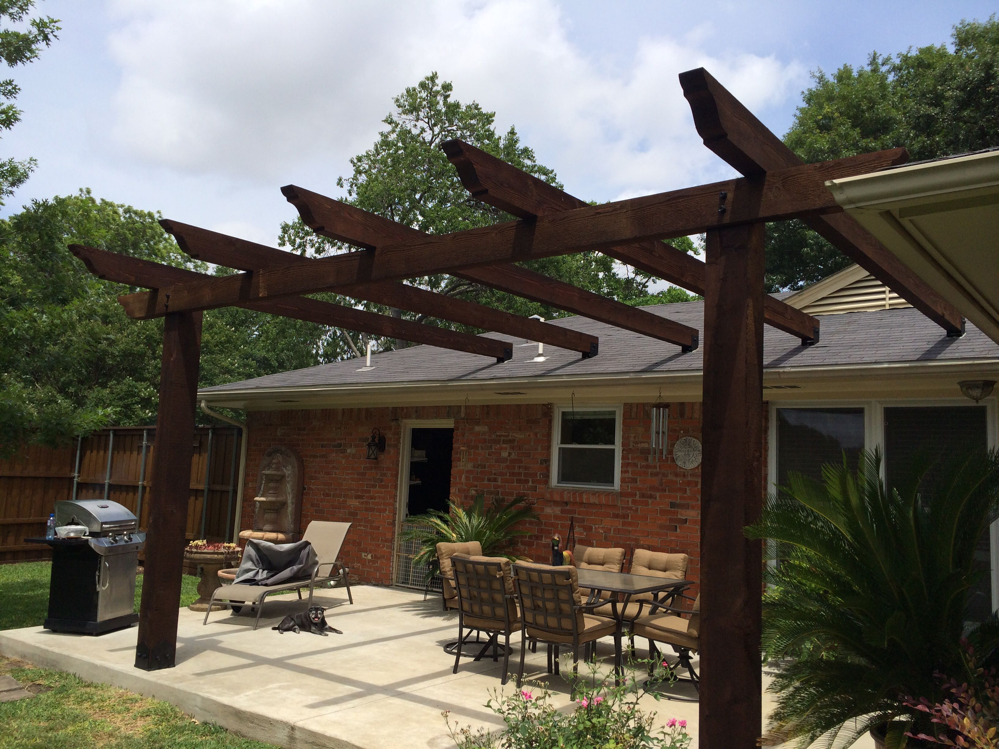 Pergola Attached To Roof Would Prefer Beams To Be Angled with regard to sizing 3264 X 2448