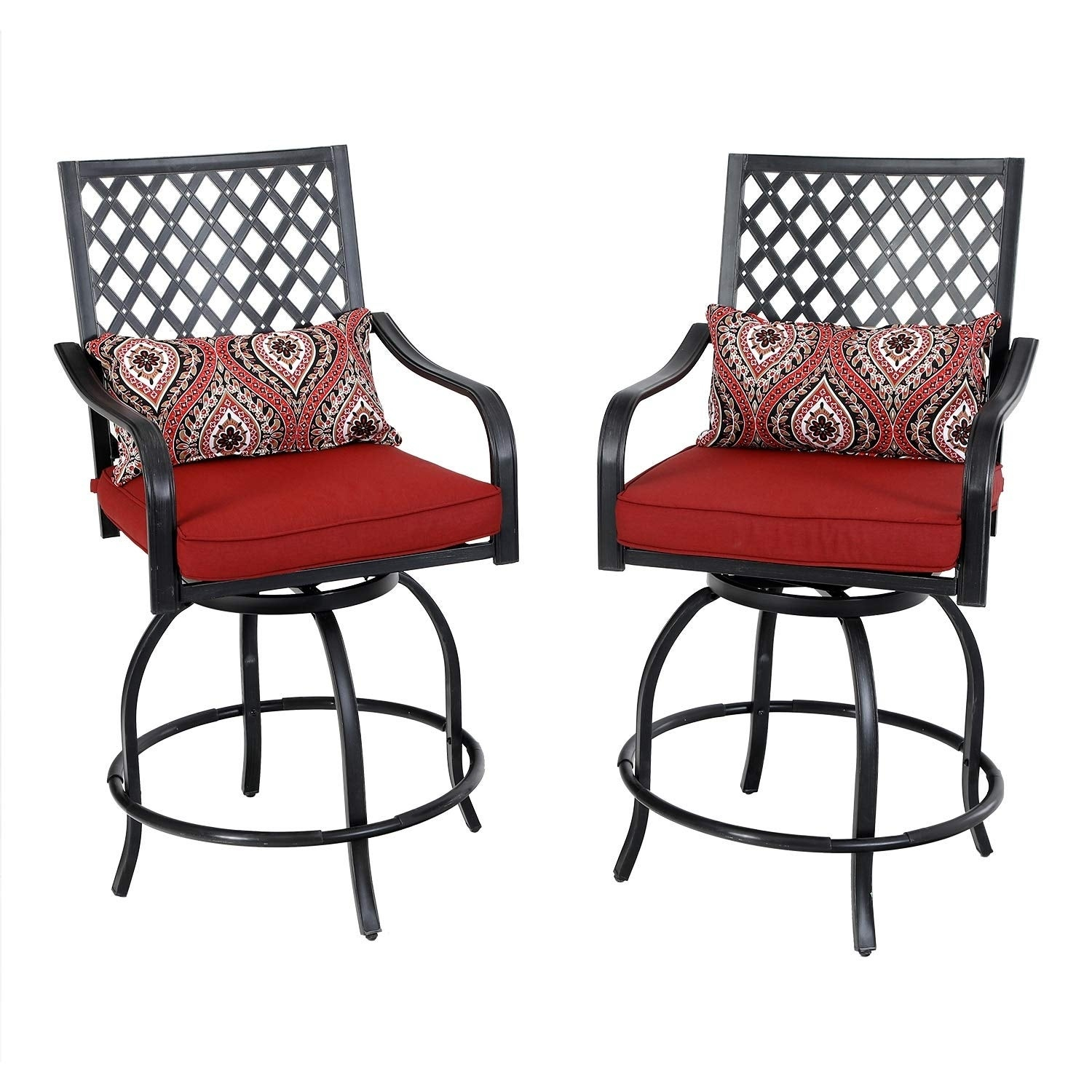 Phi Villa Outdoor Extra Wide Height Swivel Bar Stools Arms Chairs 2 Pack Inside Dimensions 1500 X 1500 