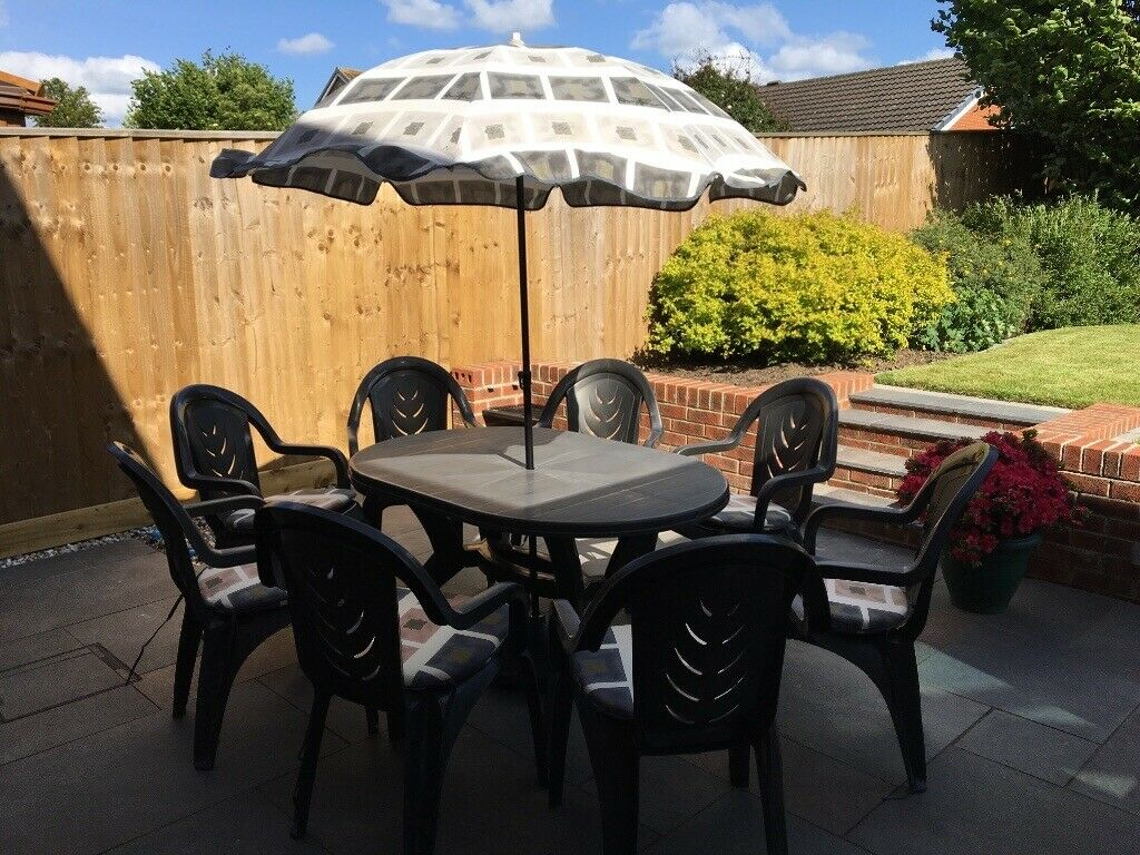 Plastic Table Chairs Chair Covers Parasol And Stand In Bishop Auckland County Durham Gumtree with sizing 1024 X 768