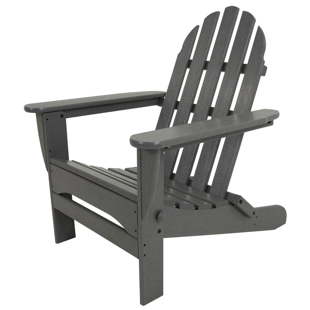 Polywood Classic Slate Grey Plastic Patio Adirondack Chair pertaining to size 1000 X 1000