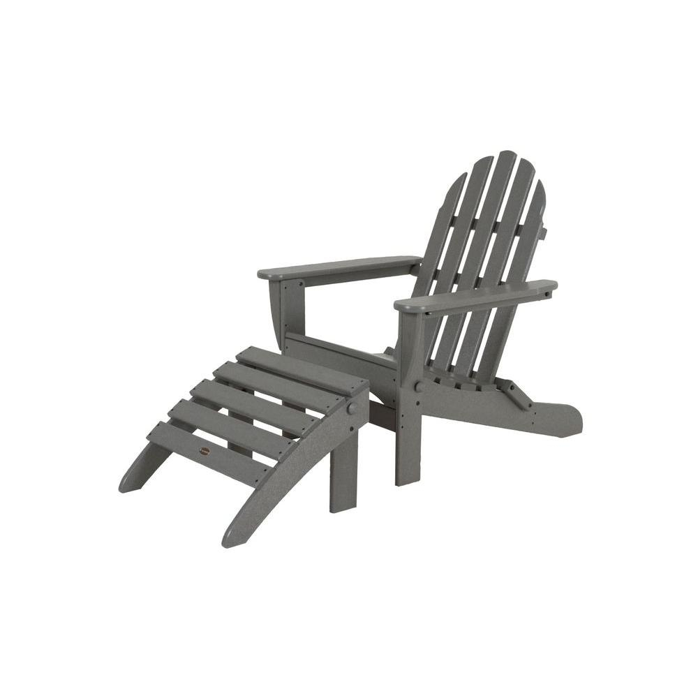 Polywood Classic Slate Grey Plastic Patio Adirondack Chair with regard to dimensions 1000 X 1000