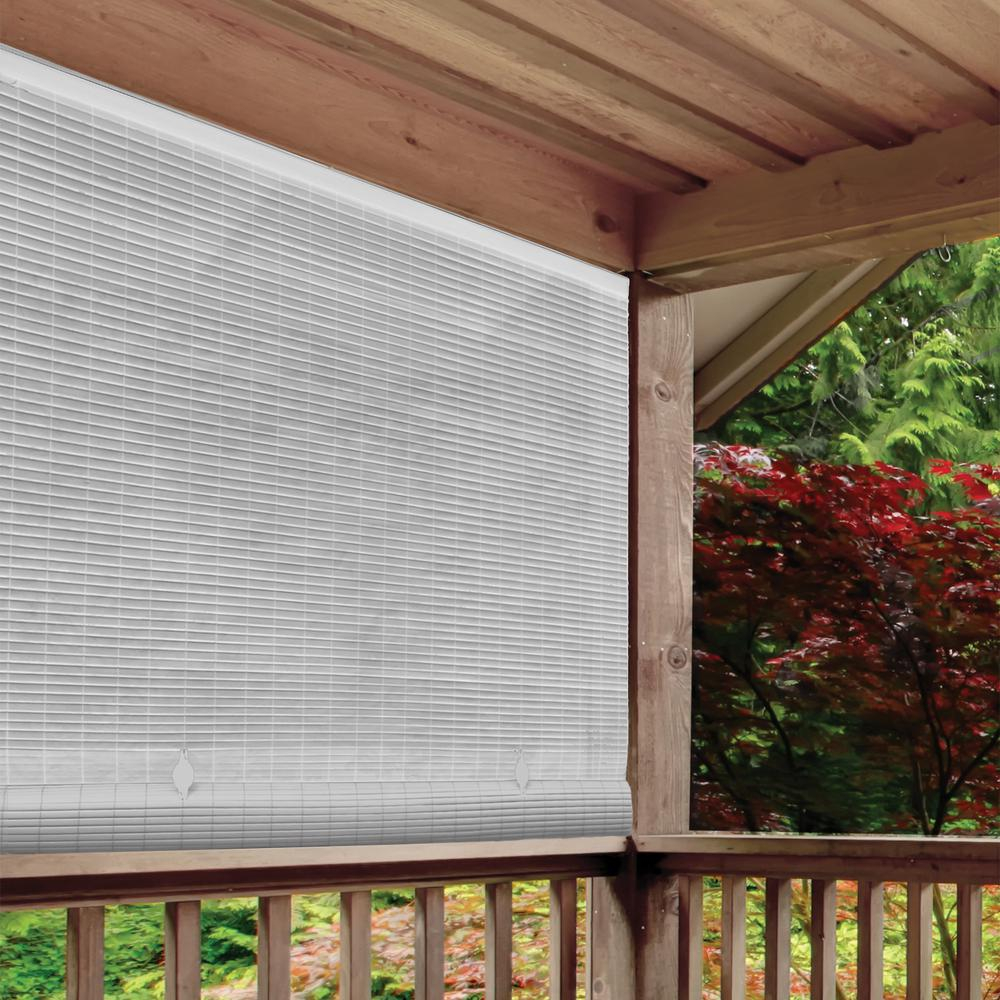 Radiance White Cordless Light Filtering Uv Protection Pvc Manual Roll Up Sun Shade 48 In W X 72 In L with sizing 1000 X 1000