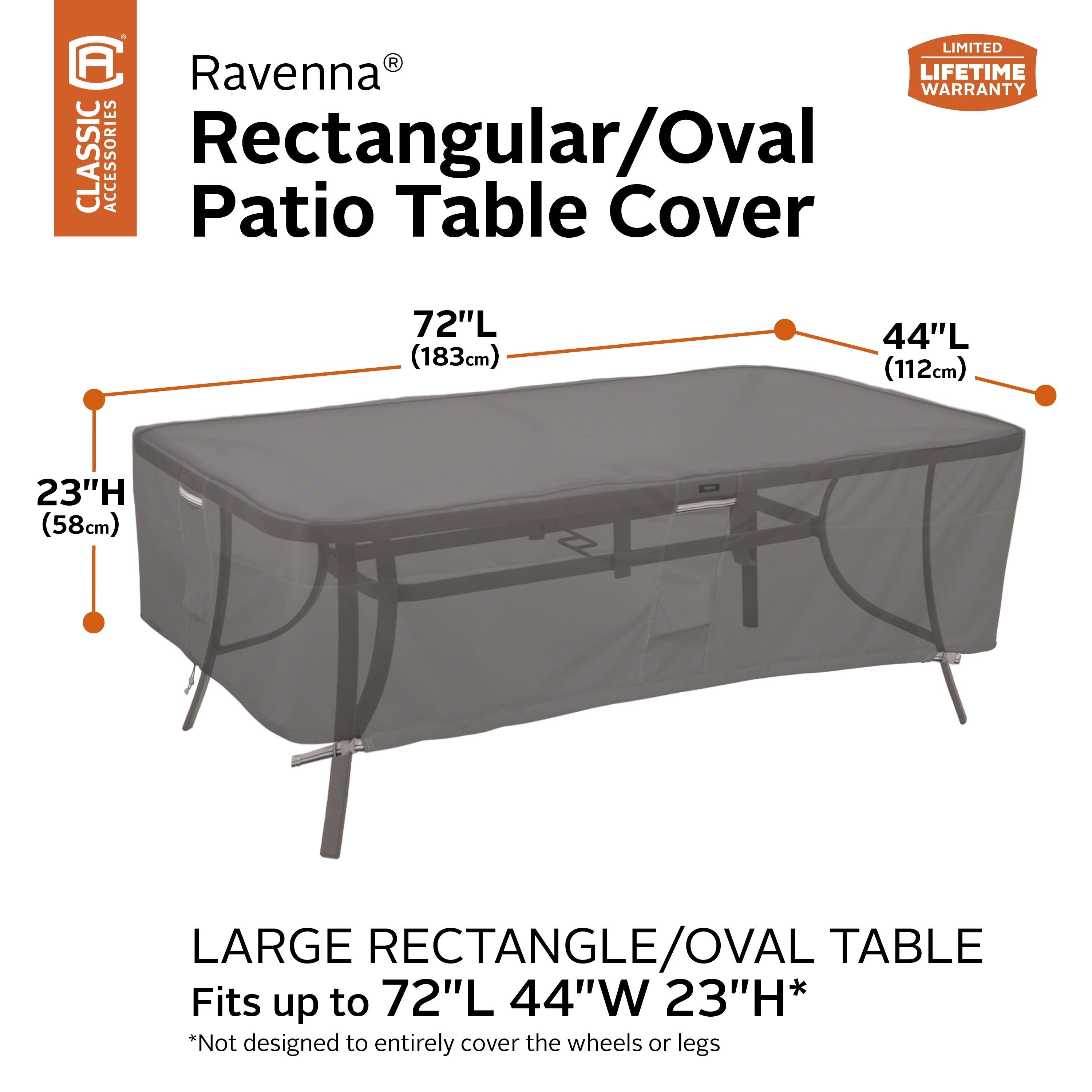Ravenna Rectangularoval Patio Table Cover Large throughout sizing 3000 X 3000