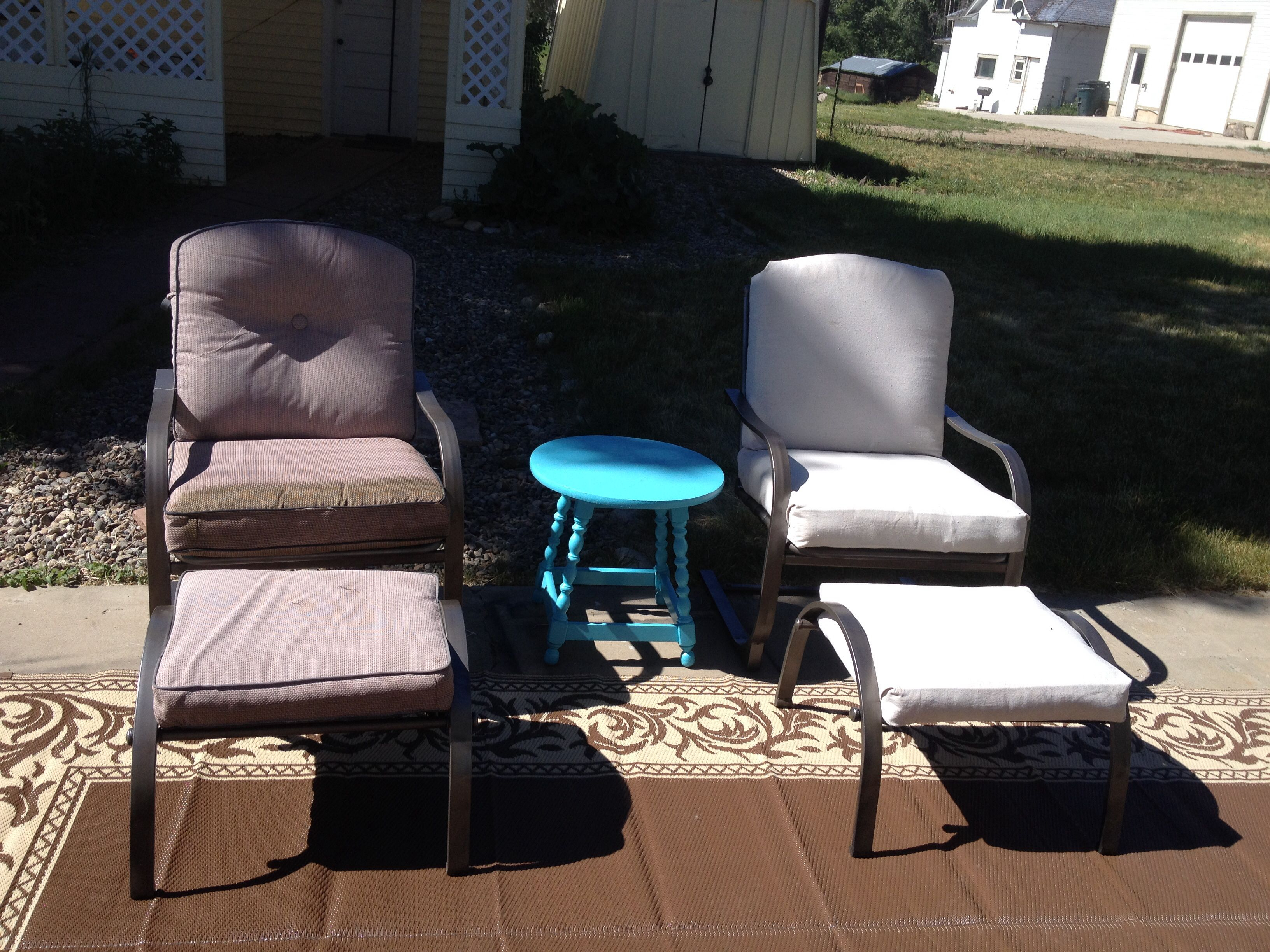 Recovered Old Patio Furniture With Payers Tarp Wrapping intended for measurements 3264 X 2448