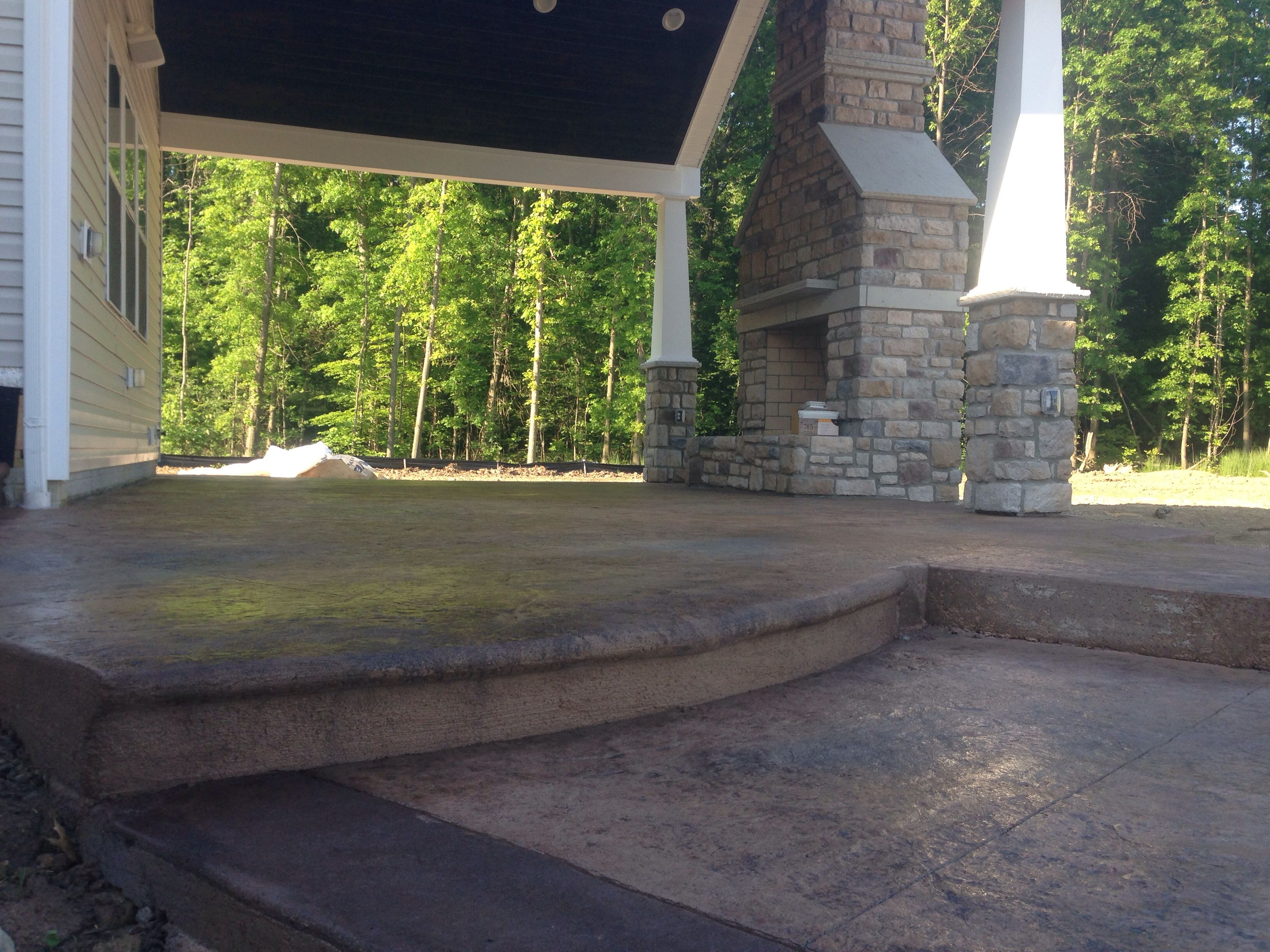 Reed Project Stamped Concrete Patio With Outdoor Fireplace within measurements 3264 X 2448