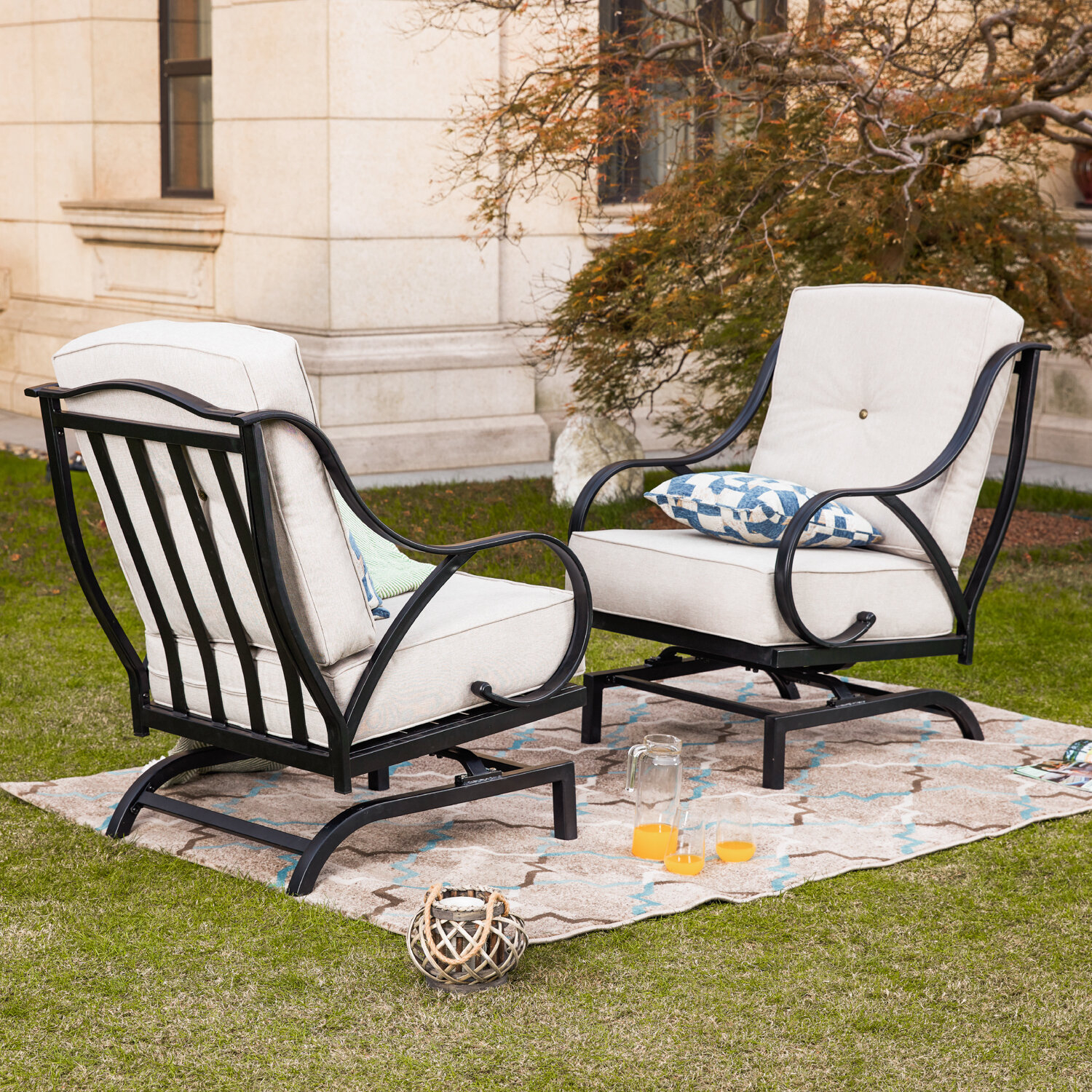 Reid Outdoor Rocking Motion Patio Chair With Cushions in proportions 1500 X 1500