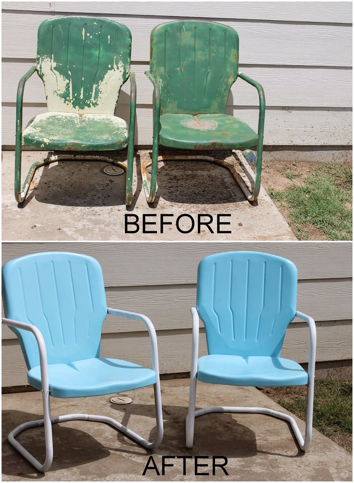 Repaint Old Metal Patio Chairs Diy Paint Outdoor Metal for size 1173 X 1600