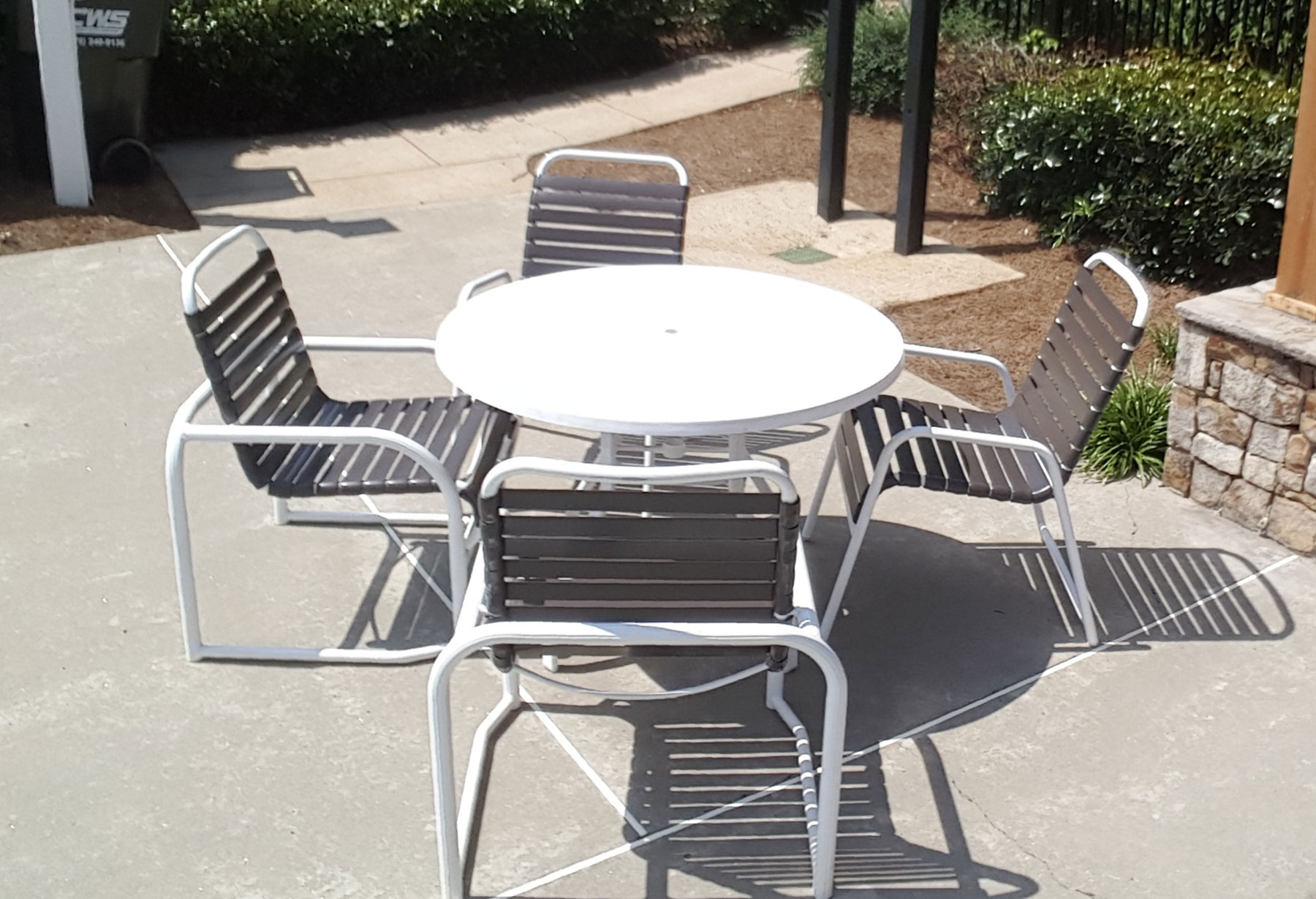 Restrapping Patio Furniture Chairs Repainting Refurbishing throughout measurements 1800 X 1229
