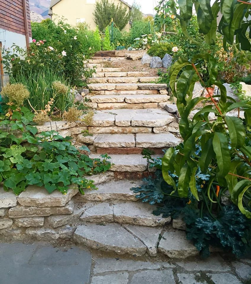 Retaining Wall And Stairs Built From Old Broken Concrete pertaining to measurements 847 X 960