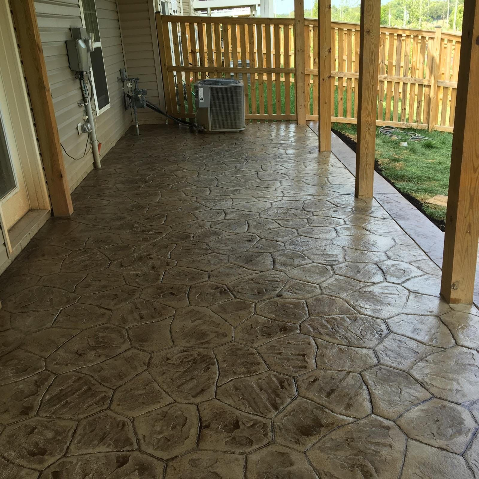 River Rock Stamped Concrete Patio Blackwater Concrete throughout dimensions 1600 X 1600