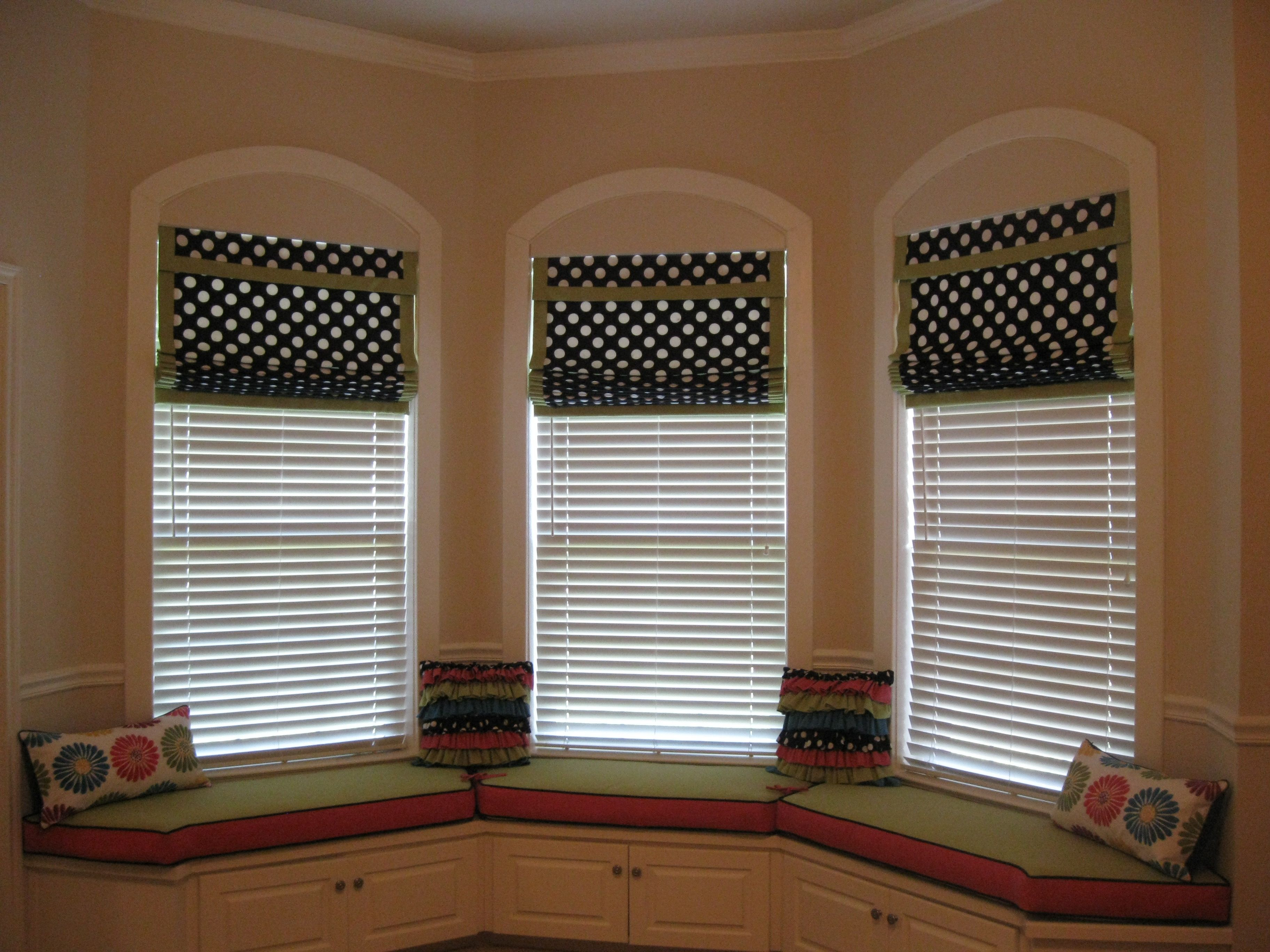 Roman Shades With 2 Inch Wooden Blinds Home Decorating with regard to proportions 3648 X 2736