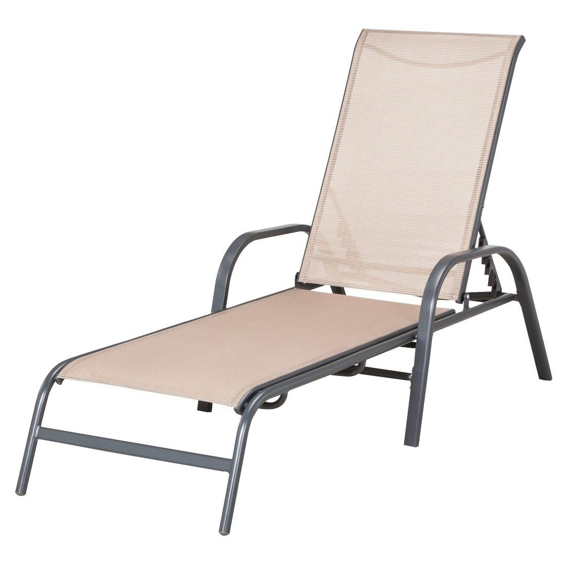 Room Essentials Nicollet Sling Patio Chaise Lounge Tan regarding proportions 1120 X 1120