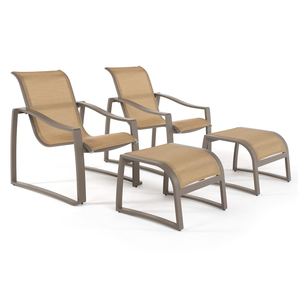 Rst Brands Zen Taupe 4 Piece Stationary Sling Outdoor Lounge Chair Set with regard to dimensions 1000 X 1000