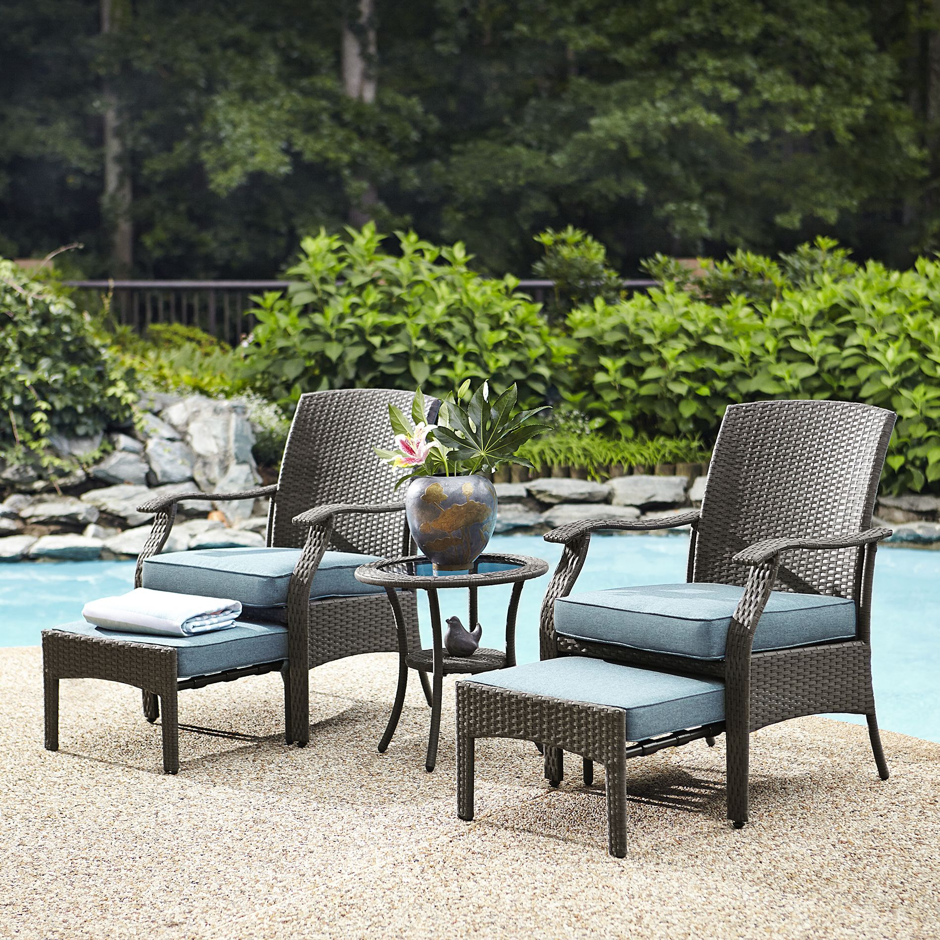 Sears 52900 Banks 5 Piece Seating Set With Tuck Away pertaining to dimensions 1900 X 1900