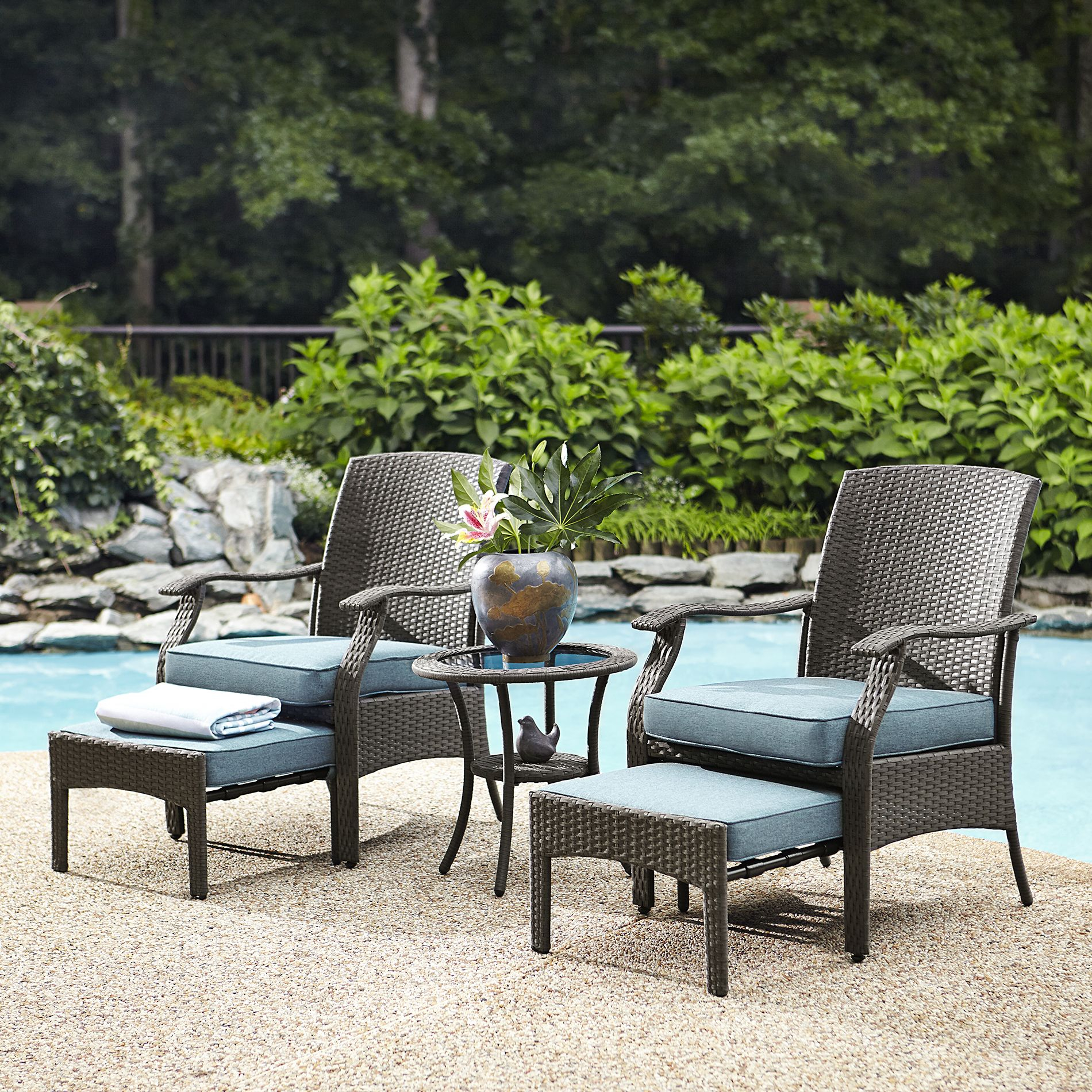 Sears 52900 Banks 5 Piece Seating Set With Tuck Away pertaining to measurements 1900 X 1900