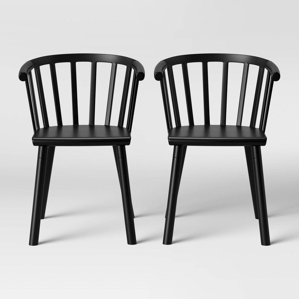 Set Of 2 Balboa Barrel Back Dining Chair Black Project 62 with sizing 1000 X 1000