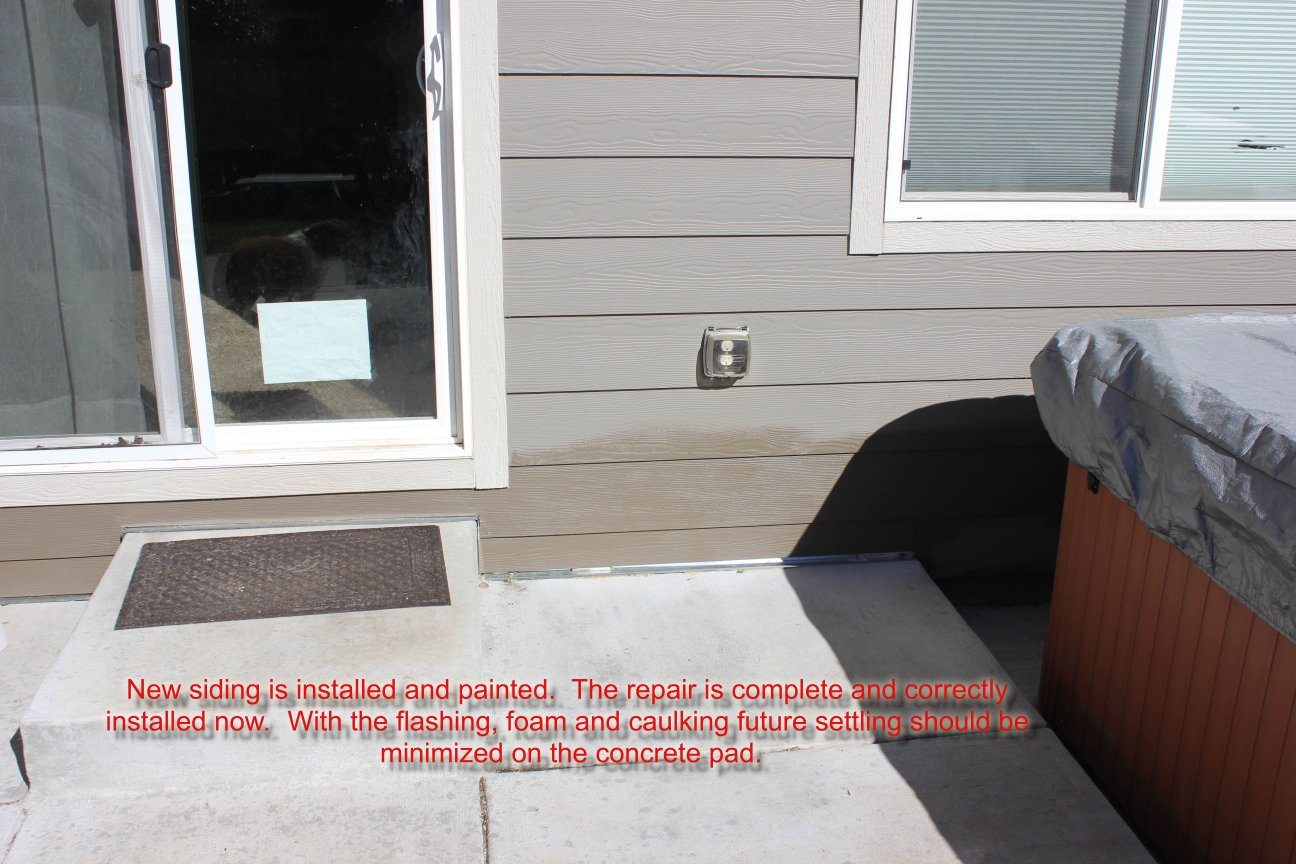 Settling Concrete Patio Improperly Poured Over Exterior regarding sizing 1296 X 864