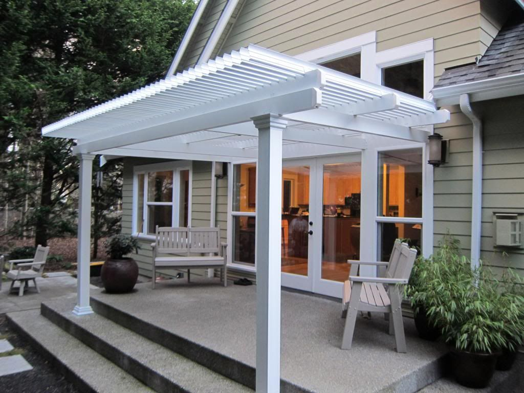 Small Louvered Roof Patio Cover Attached To The House Over A inside proportions 1024 X 768