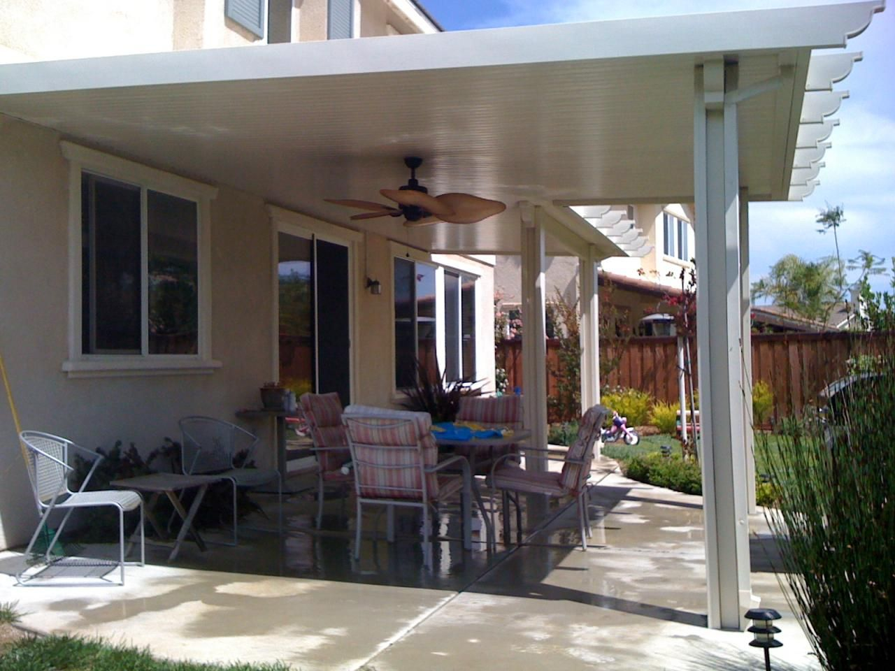 Solid Alumawood Patio Cover With Ceiling Fan Patio in sizing 1280 X 960