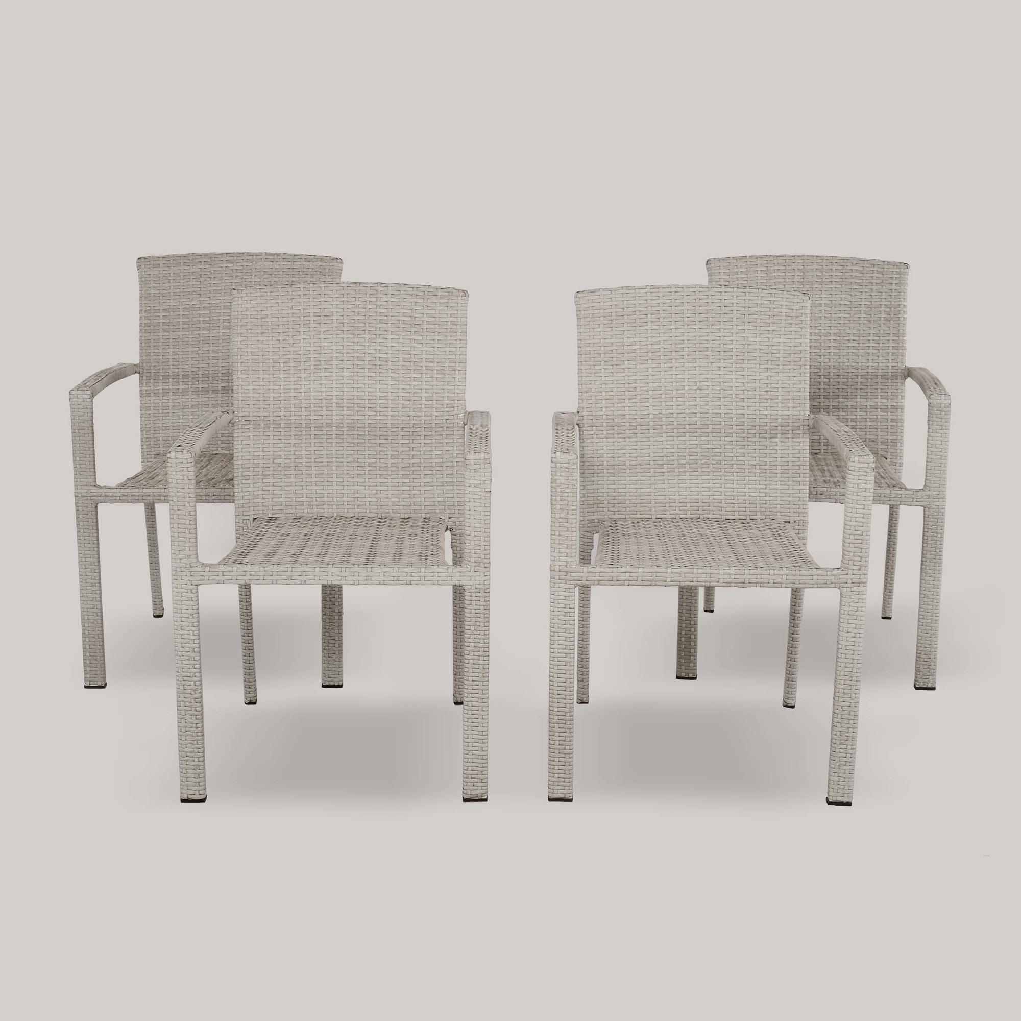 Southcrest 4pk All Weather Wicker Patio Stack Chair Gray pertaining to dimensions 2000 X 2000