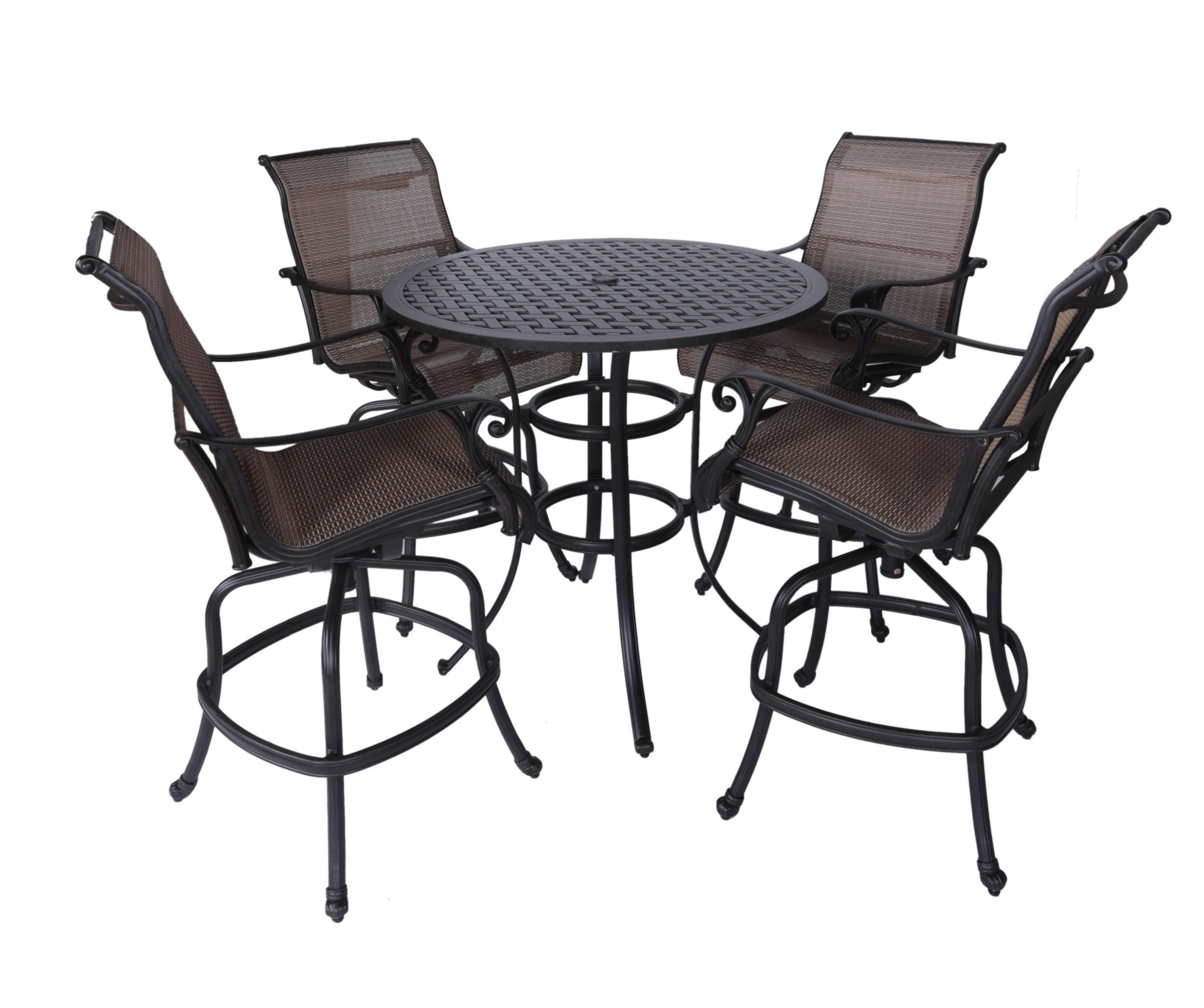 Sparta 5pc Sling Bar Set 42 Inch Round Bar Table Products throughout proportions 2500 X 2094