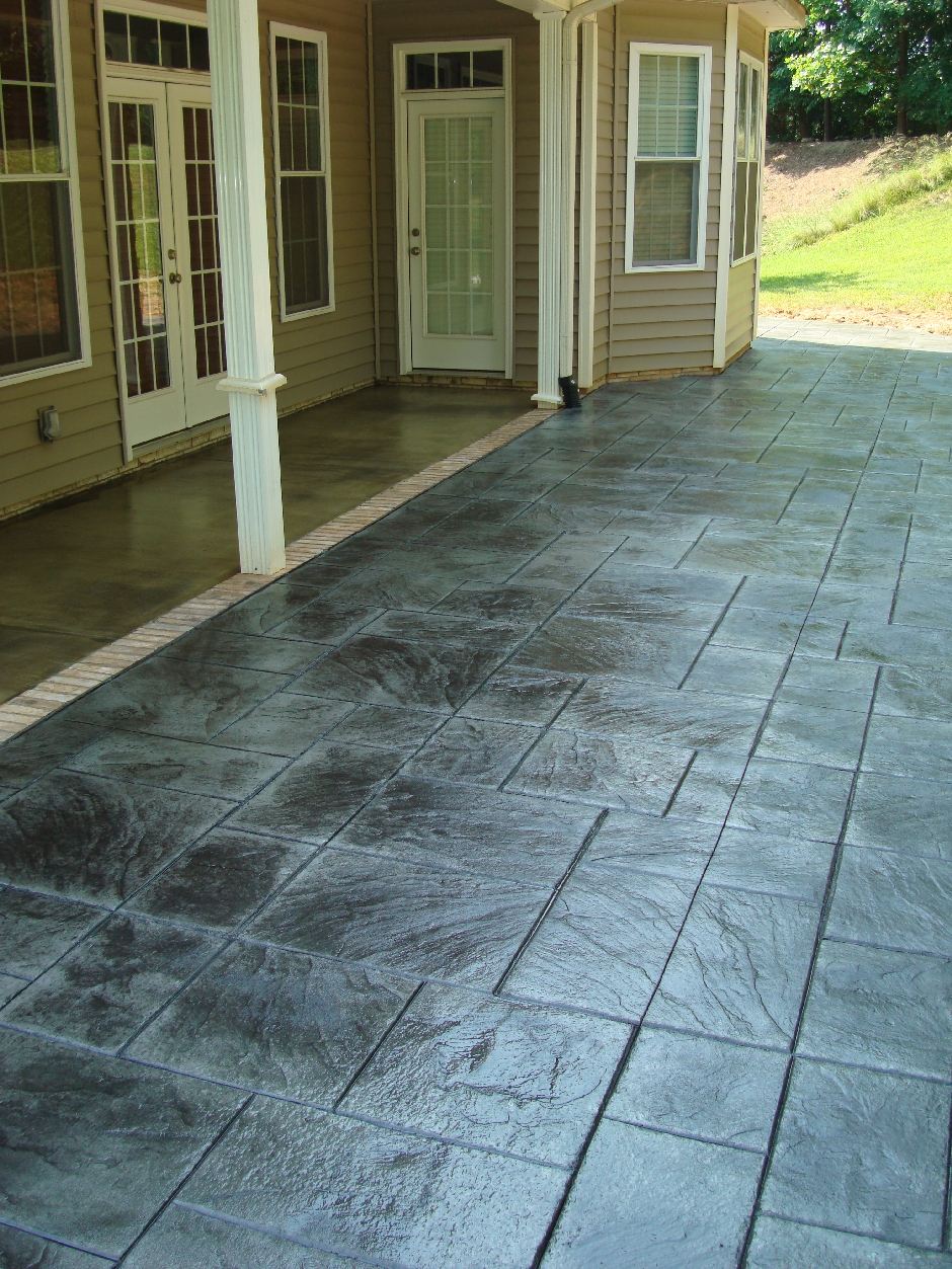 Stained Porches And Stamped Patio In French Grey With Slate with proportions 940 X 1253