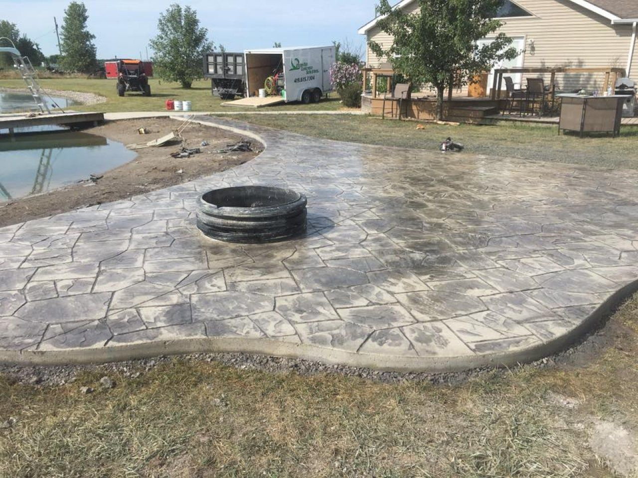 Stamped And Stained Concrete Patio In Toledo Ohio throughout size 1280 X 960