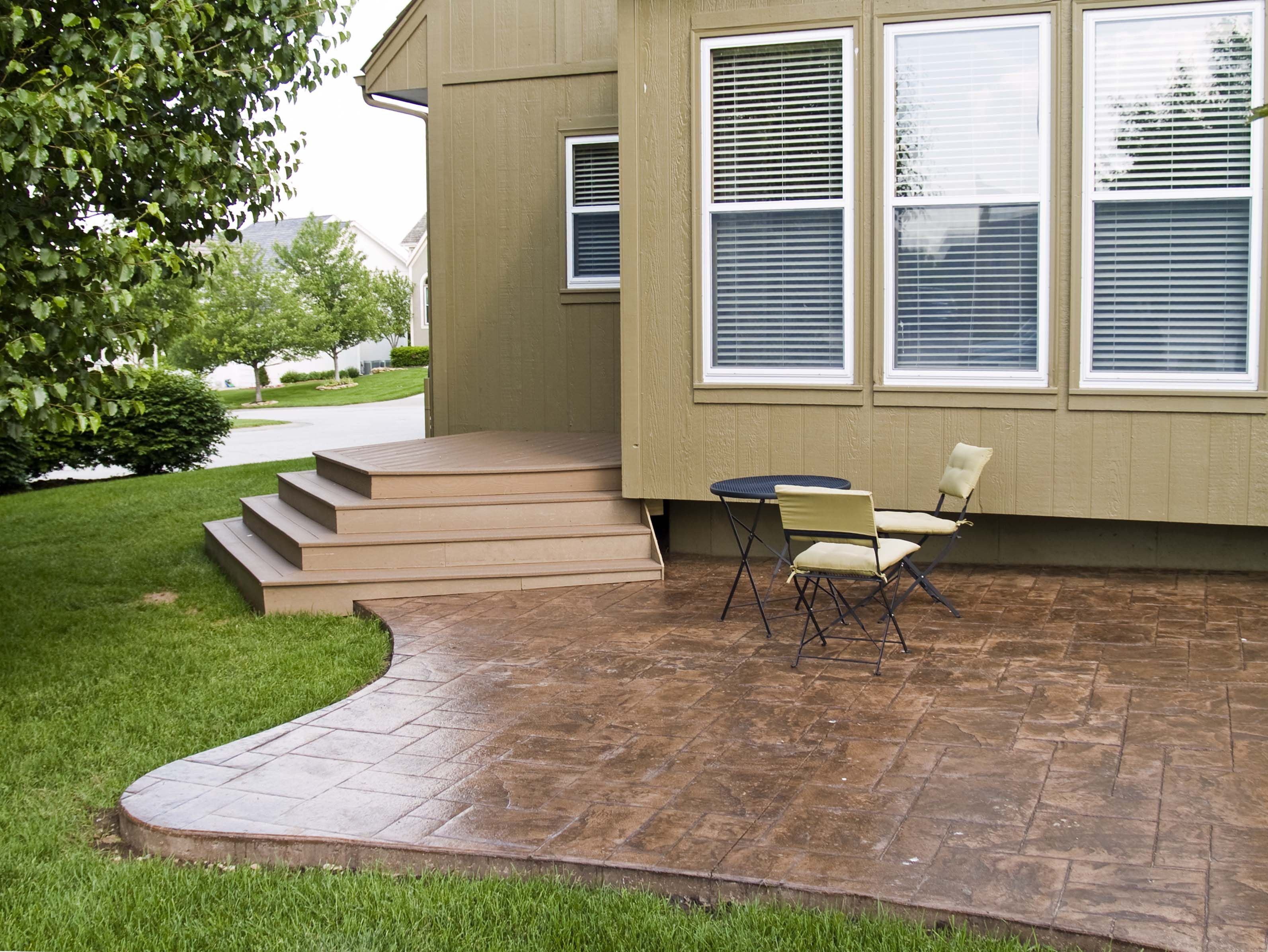 Stamped Concrete And Evergrain Composite Deck In Overland inside sizing 3186 X 2391