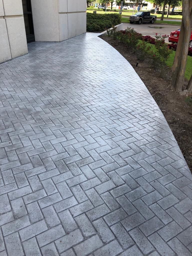 Stamped Concrete Holland Paver Inspired Herringbone in dimensions 768 X 1024