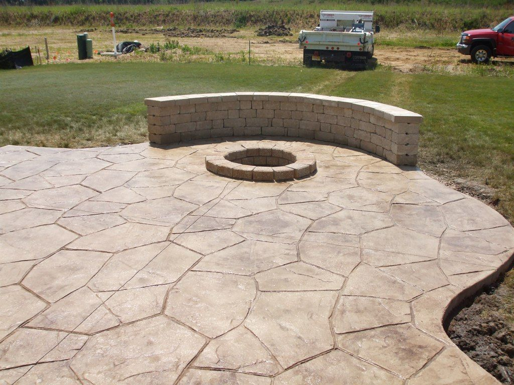 Stamped Concrete Patio Flooring In Beige Color Completed in measurements 1024 X 768