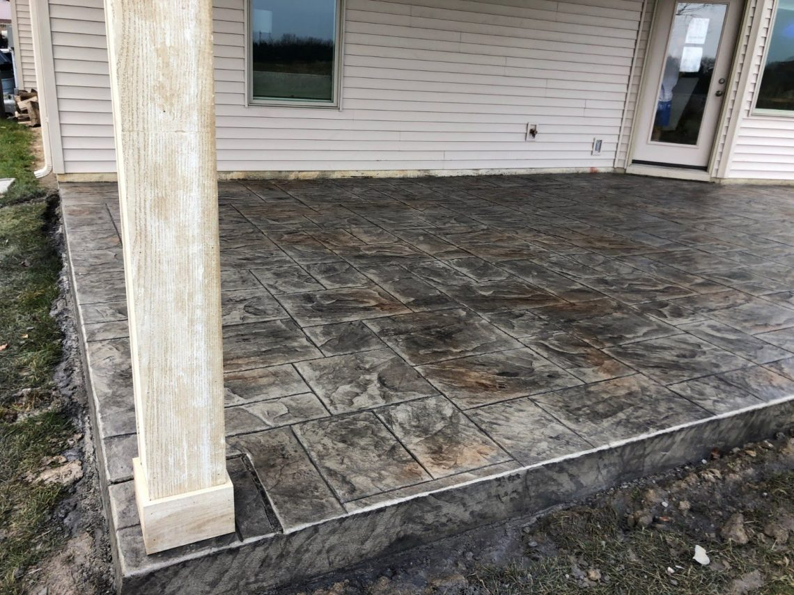 Stamped Concrete Patio Installation Fort Wayne Stamped regarding proportions 1140 X 855