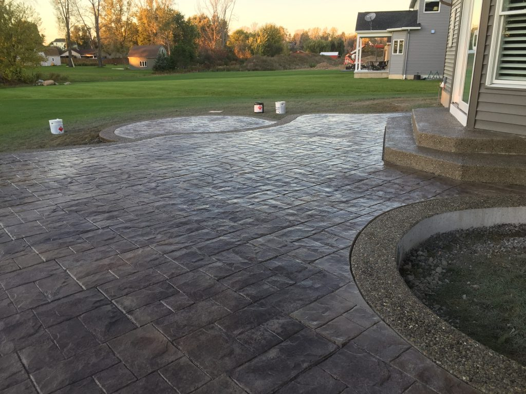 Stamped Concrete Patio With Exposed Aggregate Border inside dimensions 1024 X 768
