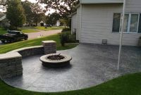 Stamped Concrete Patio With Fire Pit And Seating Walls with dimensions 2026 X 1140