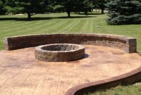 Stamped Concrete Patio With Fire Pit And Sitting Wall with regard to proportions 3264 X 2448