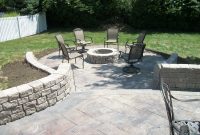 Stamped Concrete Patio With Retaining Walls And Fire Pit In for proportions 4000 X 3000