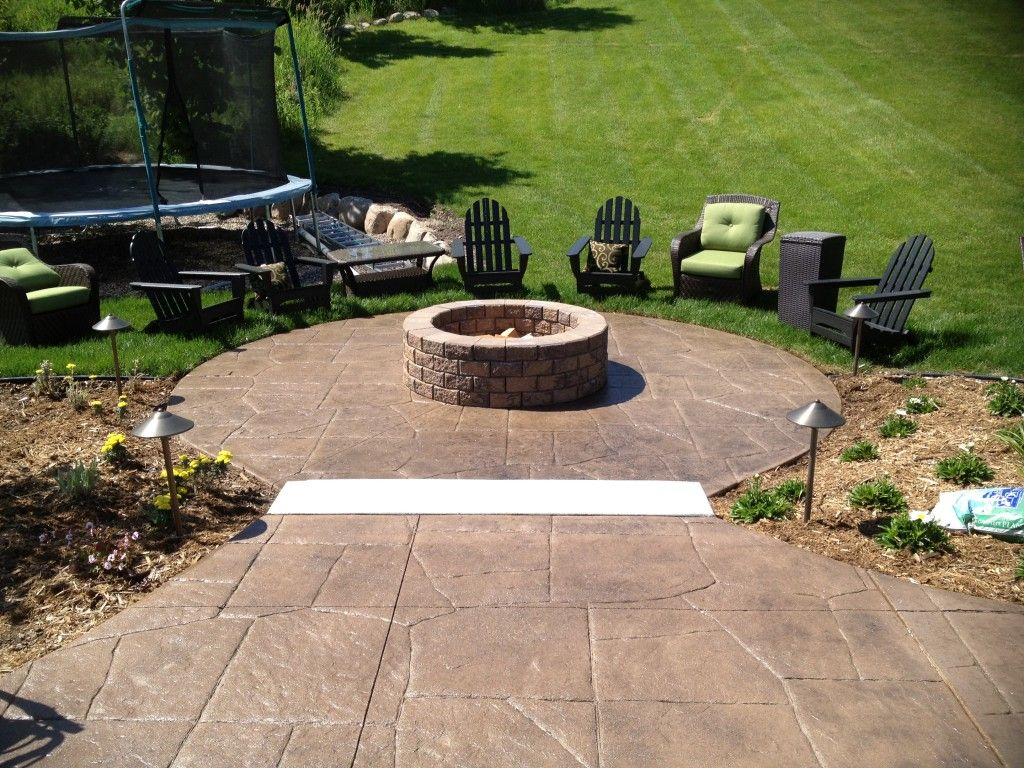 Stampedconcretepatio Stamped Concrete Patio With Fire with sizing 1024 X 768