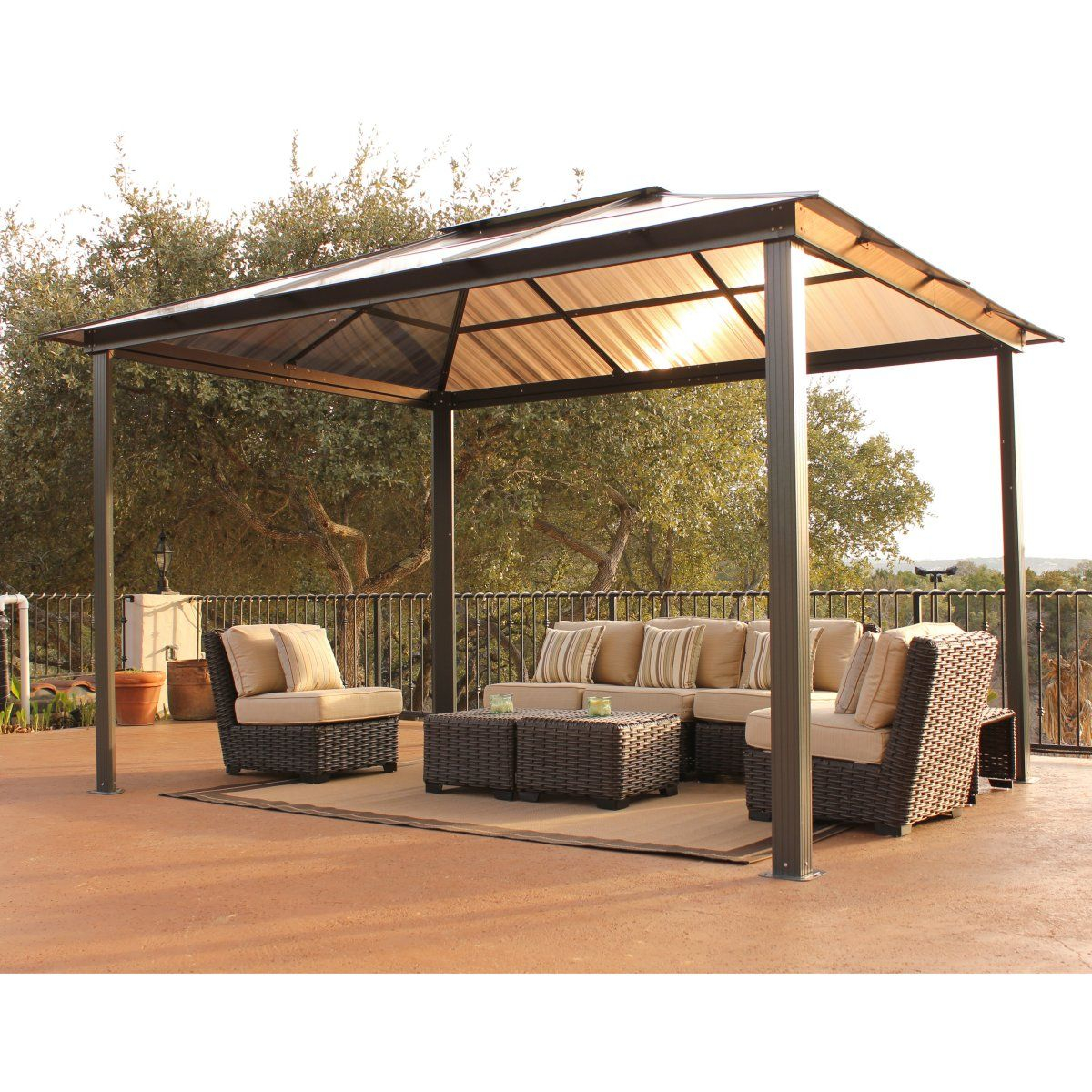 Stc 9 X 12 Ft Madrid Gazebo Outdoor Spaces Modern intended for measurements 1200 X 1200