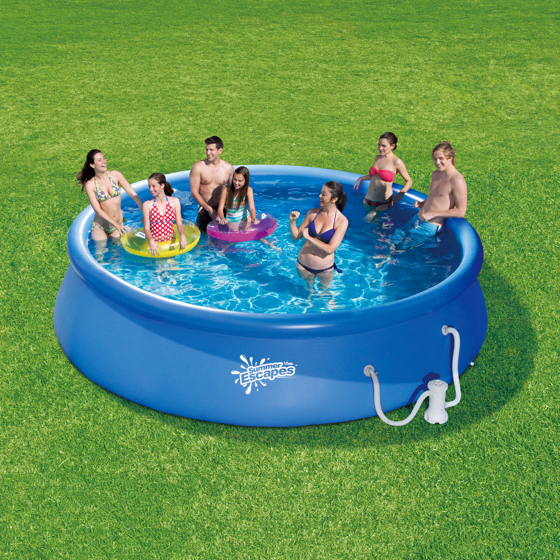 Summer Escapes 14 X 36 Quick Set Inflatable Family Pool with dimensions 1900 X 1900