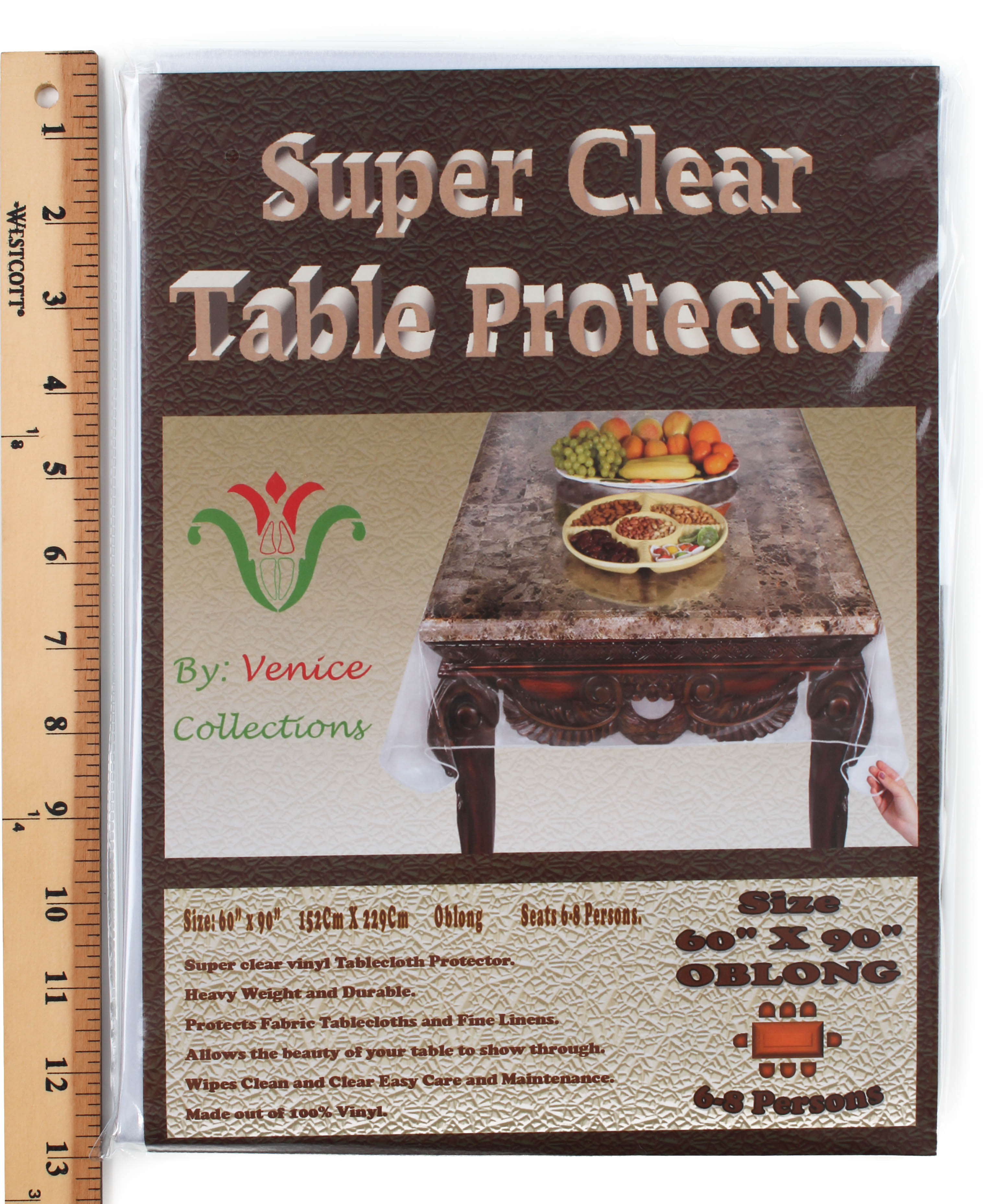 Super Clear Extra Heavy Duty Durable 100 Vinyl Tablecloth Protector Table Cover Size 60 X 90 Inches Oblong intended for measurements 3088 X 3712