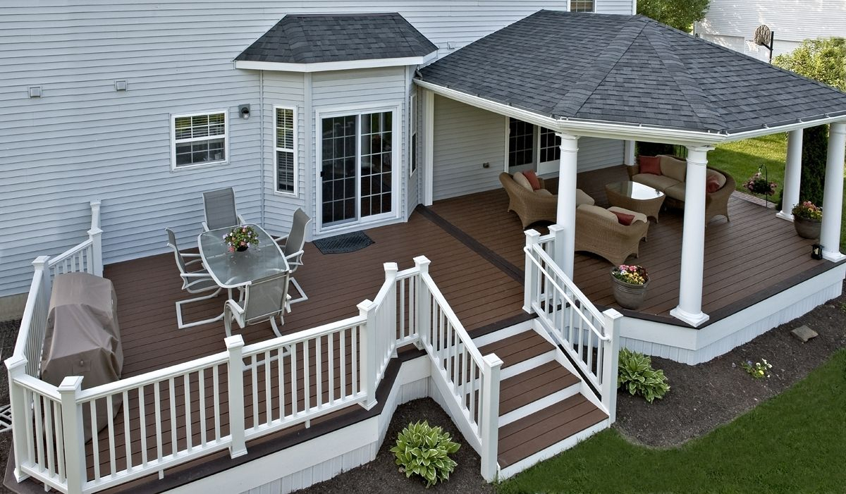 Trex Deck With Hip Roof And Grill Bump Out Decks Porches inside dimensions 1200 X 701