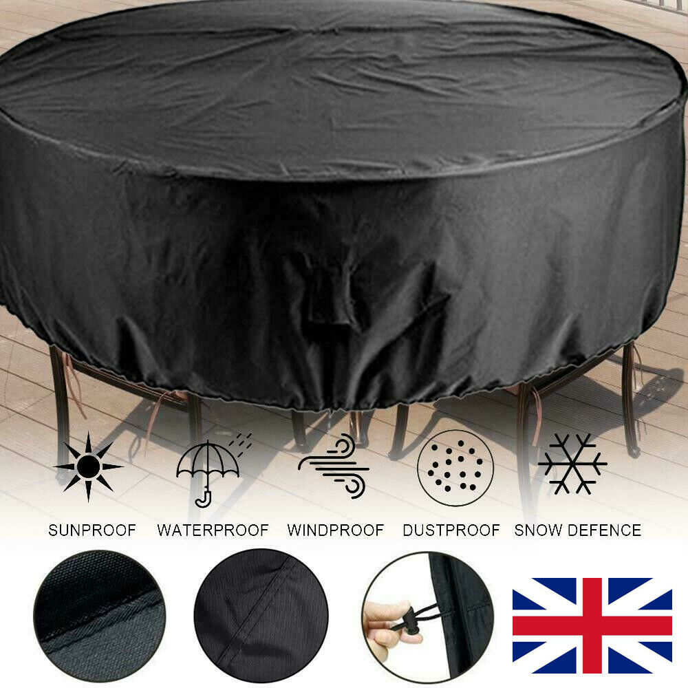 Uk Large Round Waterproof Outdoor Garden Patio Table Chair Set Furniture Cover throughout measurements 1000 X 1000