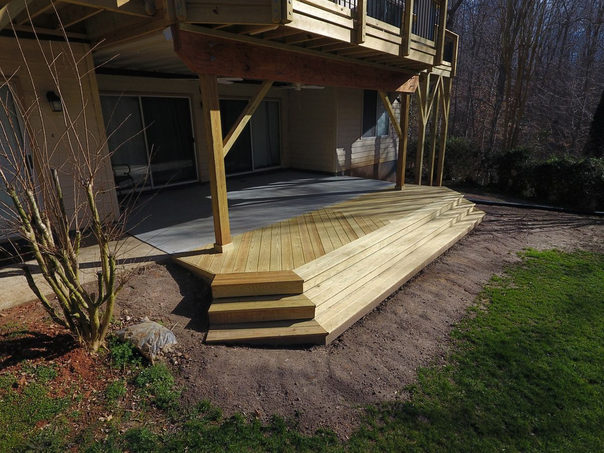 Under Deck Patio With Pressure Treated Pine Landing And within dimensions 1200 X 900