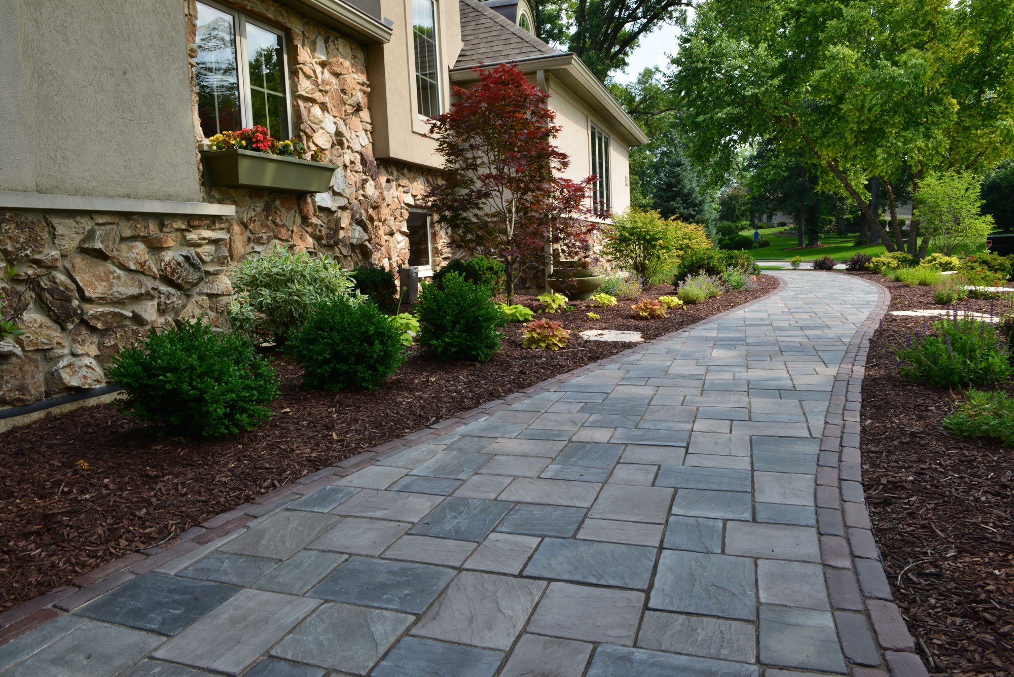 Unilock Paver Walkway Firmly Rooted Landscaping Weare within sizing 2000 X 1335