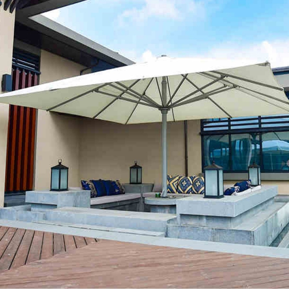 Us 11990 5x5meter Square Deluxe Aluminum Super Big Outdoor Patio Sun Umbrella King Parasol Sunshade Furniture Covers With Cross Bar In Patio throughout measurements 1000 X 1000